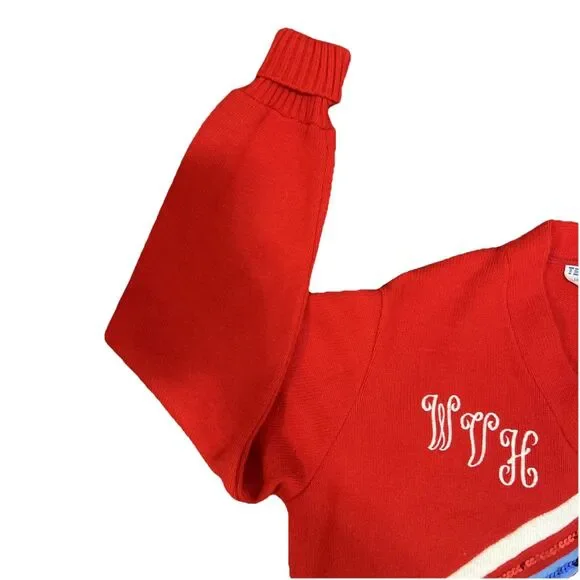 Vintage Cheer Sweater Sequins Team Mates Size S/M Red White Blue - Picture 4 of 5